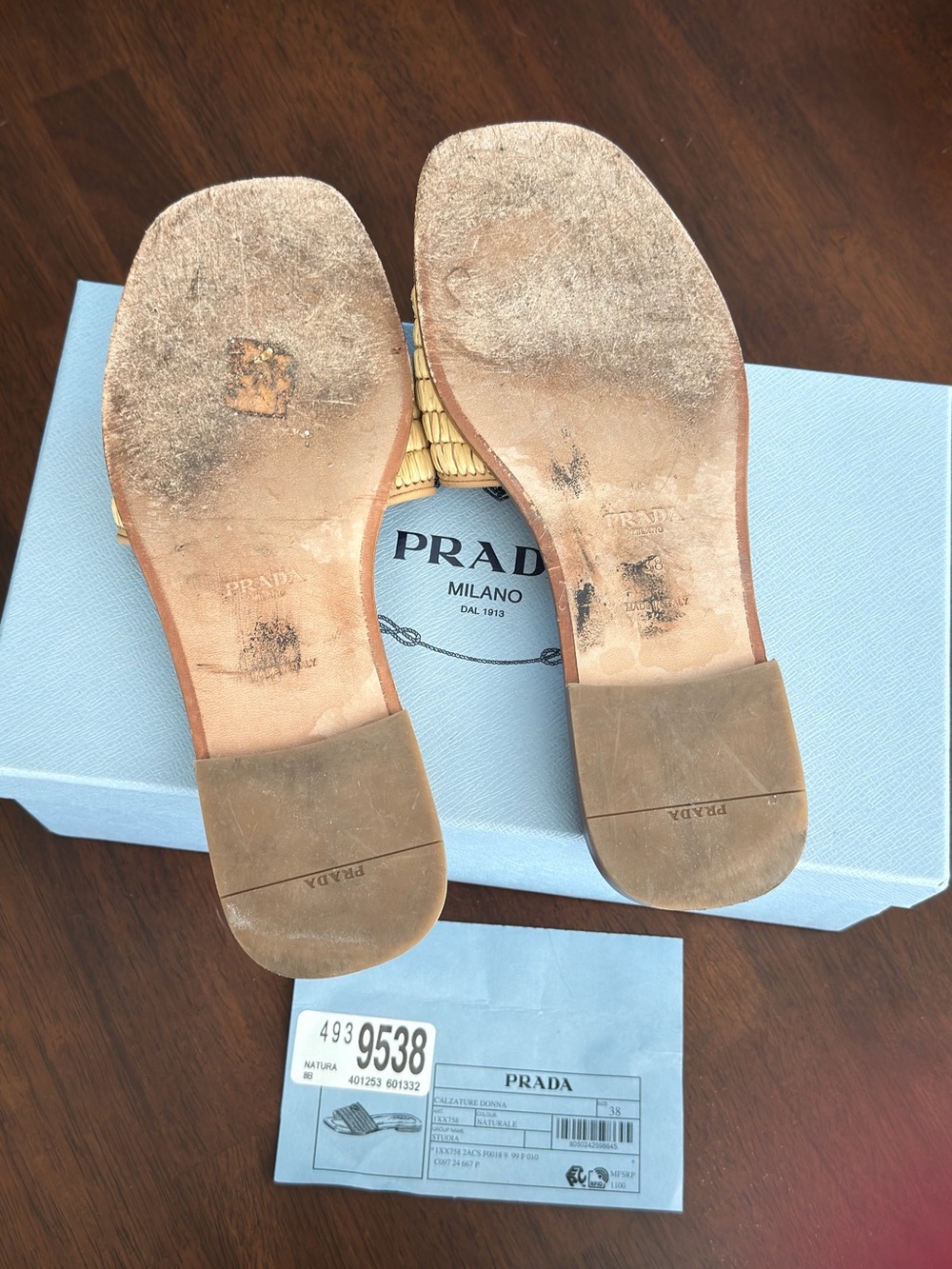 Prada Women’s Raffia Slide Sandals - Picture 6 of 7